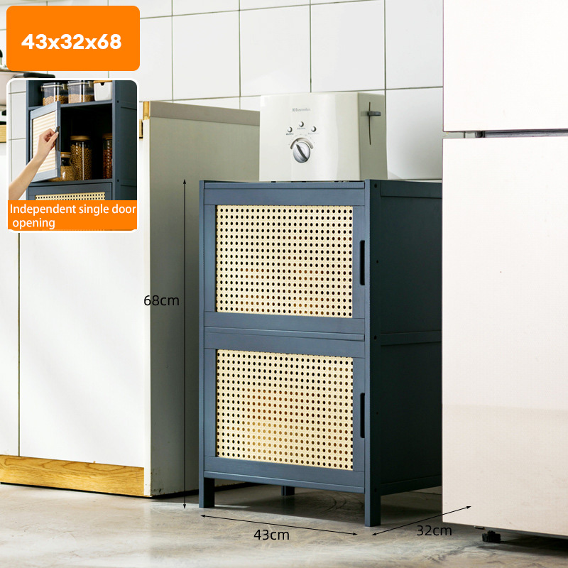 Kitchen shelves, storage cabinets, crack cabinets, storage cabinets, multi-layer floor-standing pots and pans, refrigerators, narrow gaps, dishes, pans, cupboards