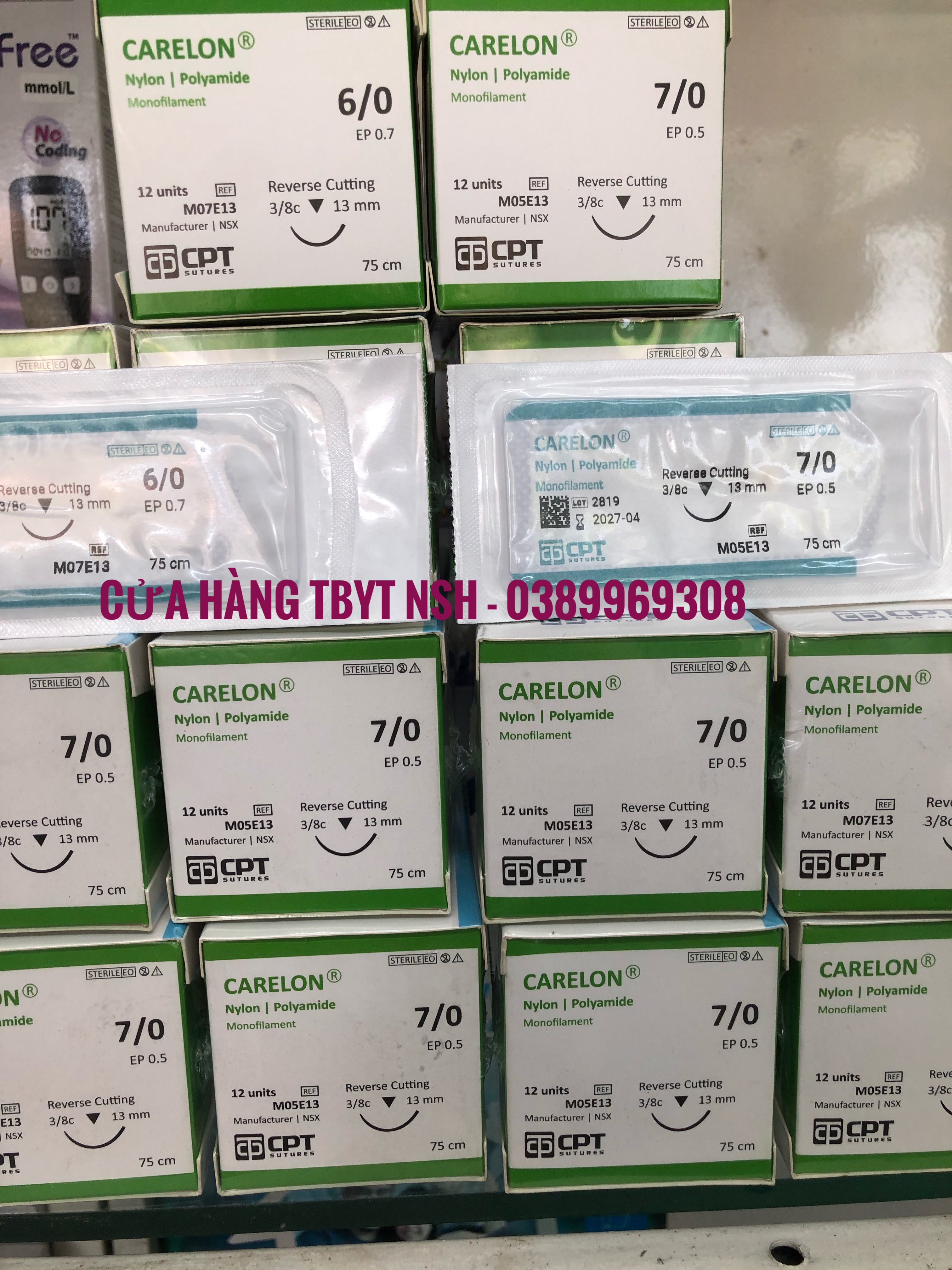 ❤️ chỉ khâu phẫu thuật thẩm mỹ nhấn mí carelon nylon cpt 6/0 7/0 chỉ phẫu thuật nylon carelon cpt 6/0 7/0 chỉ khâu phẫu thuật carelon 6/0 7/0 cpt