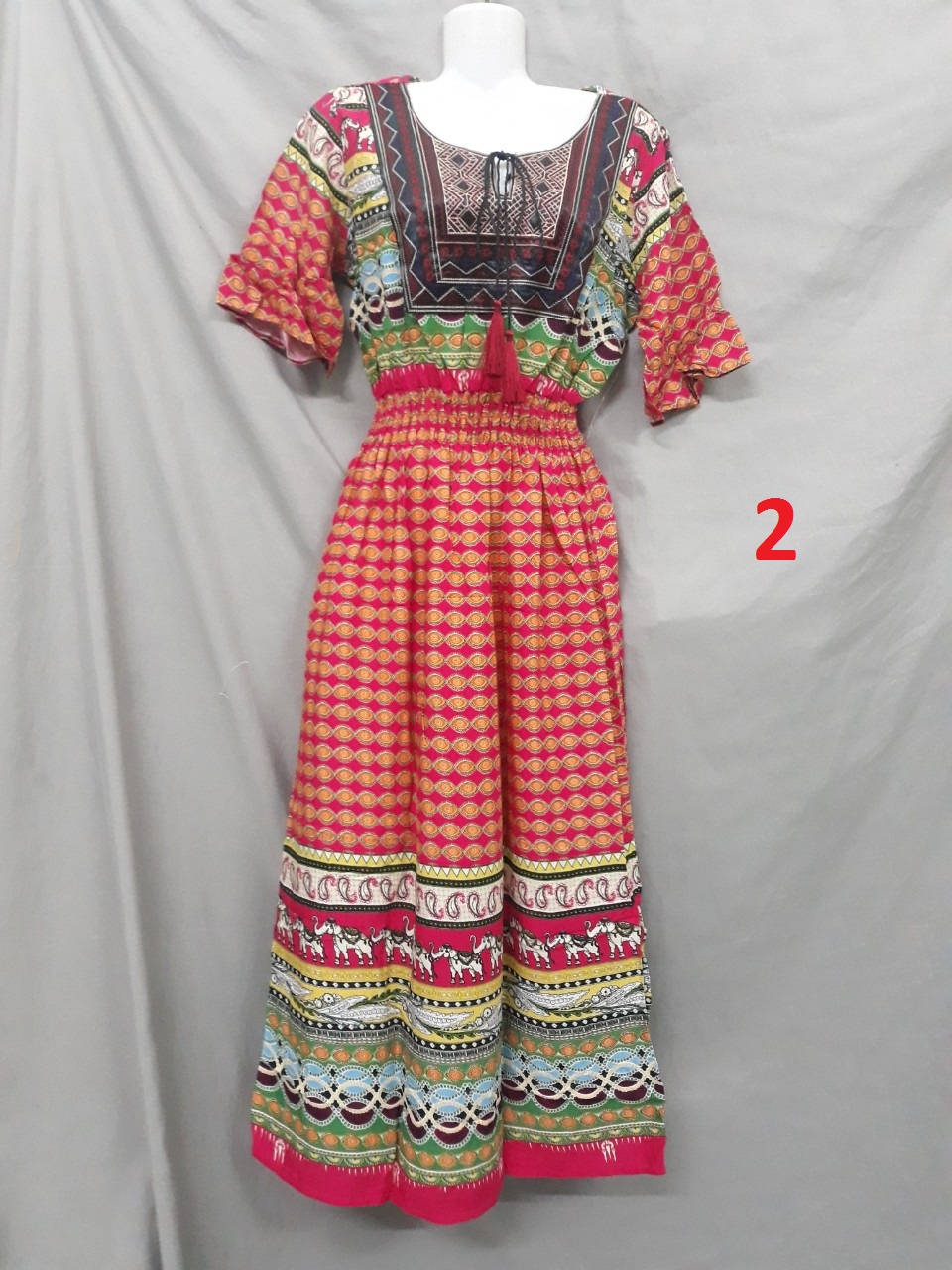 Đầm Maxi Boho Thổ Cẩm