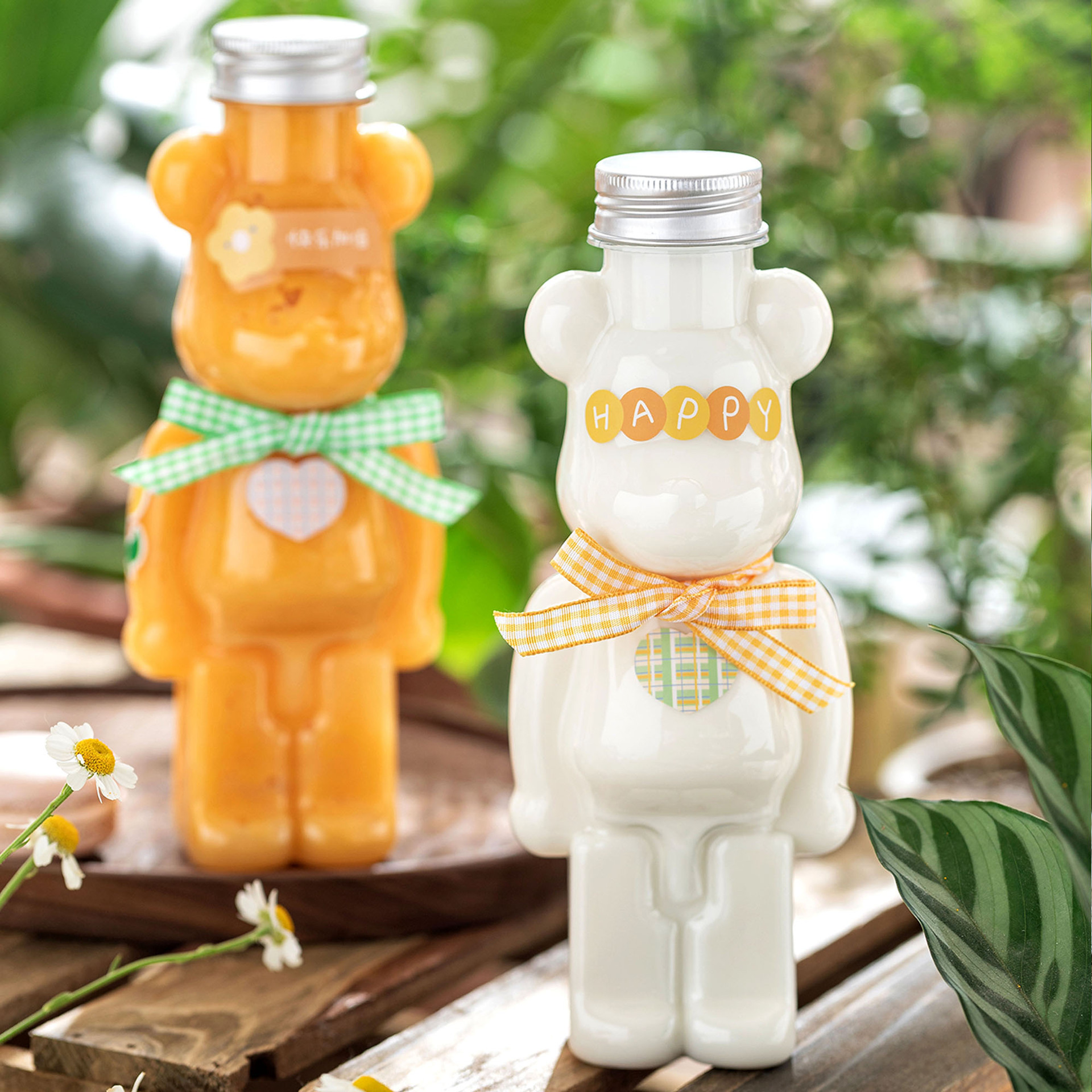 100 ชิ้น ขวดพลาสติกใส plastic bottle ขวด PET ทรงหมียิน 500 ml ดีไซน์สวย ...