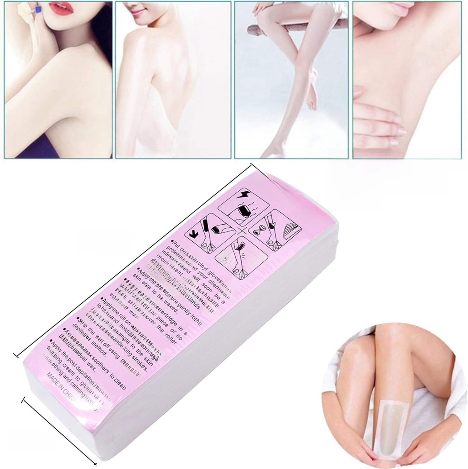 Non-Woven Fabric Wax Strips Face and Body Hair Removal Wax Strips Epilating Wax Strips Paper, White