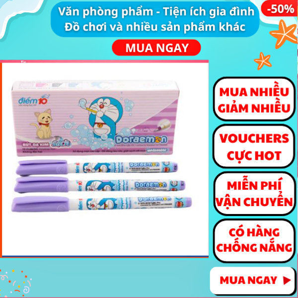 Bút lông kim mực tím học sinh phổ thông giá rẻ,bút học sinh, bút mực tím,bút dễ thương,bút học sinh cấp 1 cấp 2,lông kim, đồ dùng học tập, Aplusmart