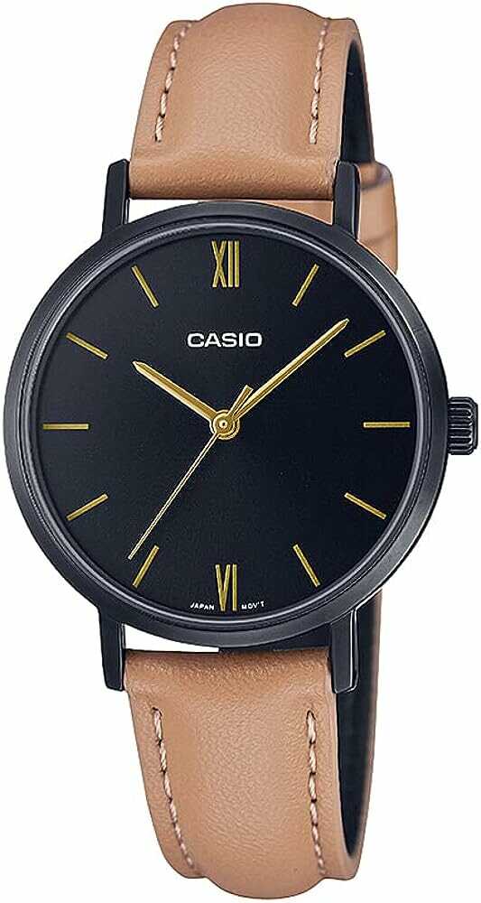 [Có sẵn] [Chính hãng] Đồng Hồ Nữ Casio Pin LTP-VT02BL-1AUDF Dây Da Vỏ Đen Mặt Đen