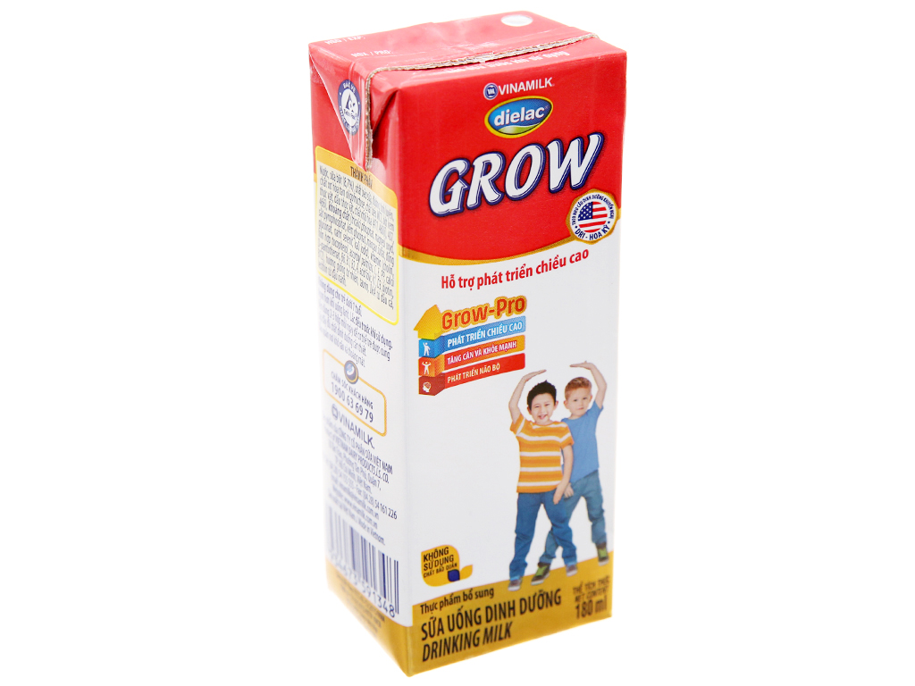 Lốc 4 hộp Sữa bột pha sẵn Dielac Grow 180ml
