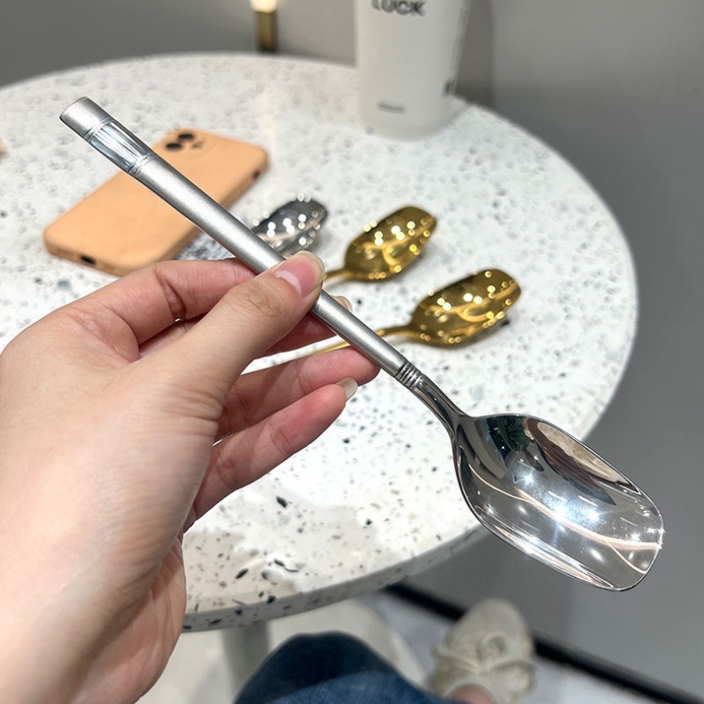 Set 5 Thìa Inox Cán Dài Cao Cấp  - Freeship