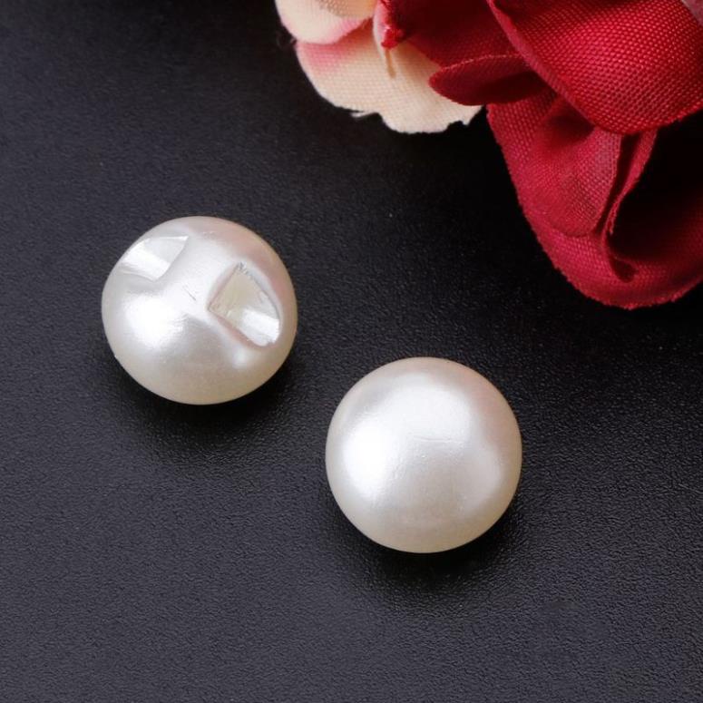 10 Nút hạt bẹt, nút ngọc trai bẹt 10mm