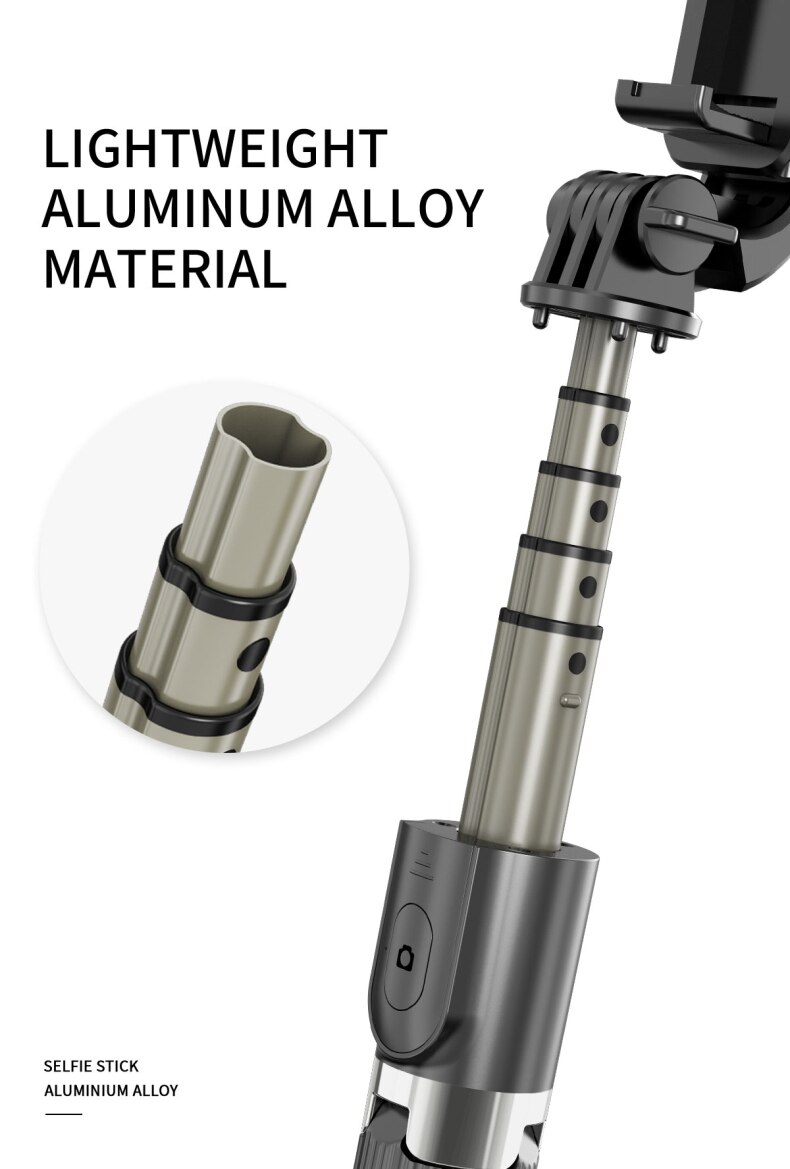 [gobuy999] Wireless Bluetooth Selfie Stick with Tripod Extendable Portable Foldable Monopod for IOS Android iPhone Gopro Cameras