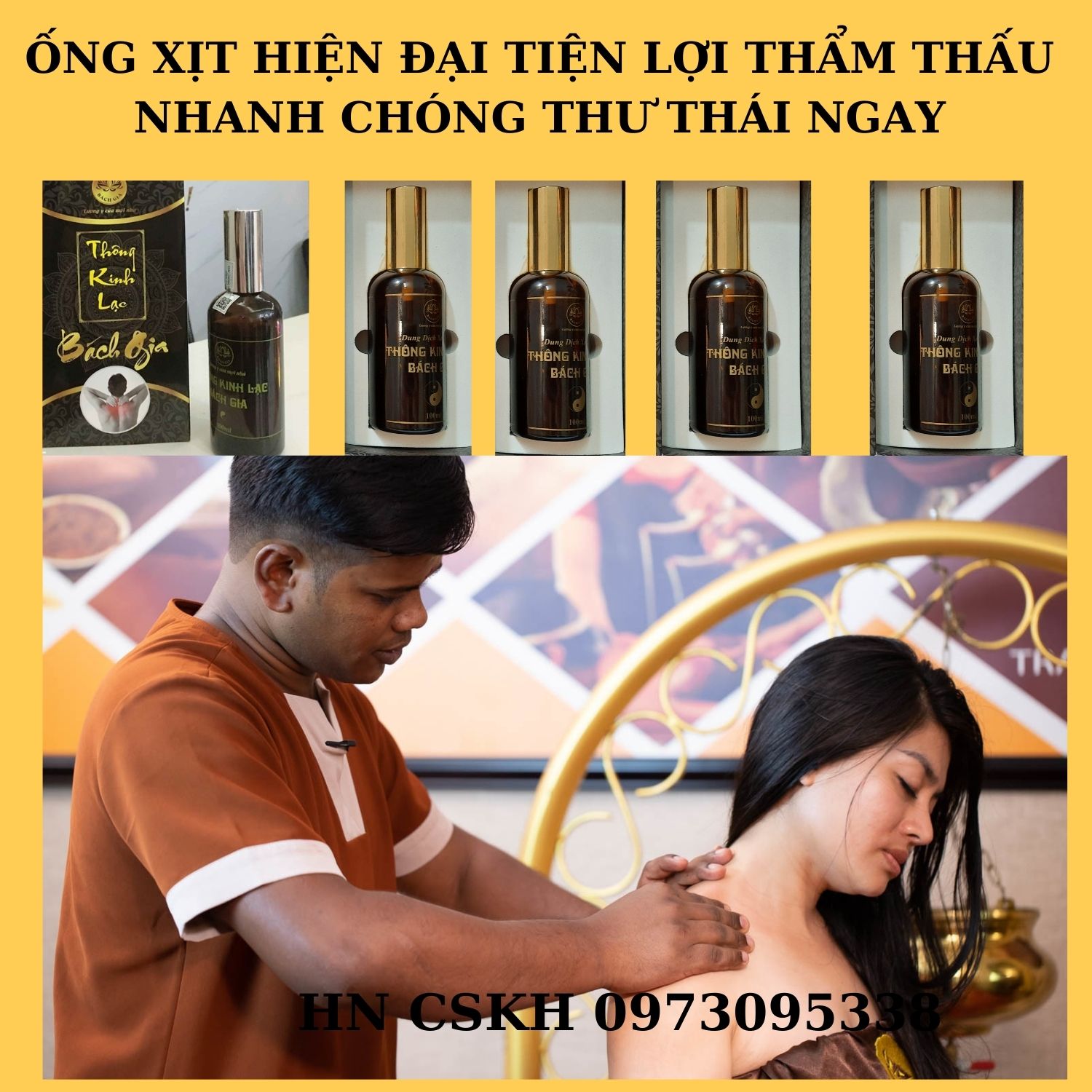 Giảm đau tinh dầu xịt thông kinh lạc Bách Gia