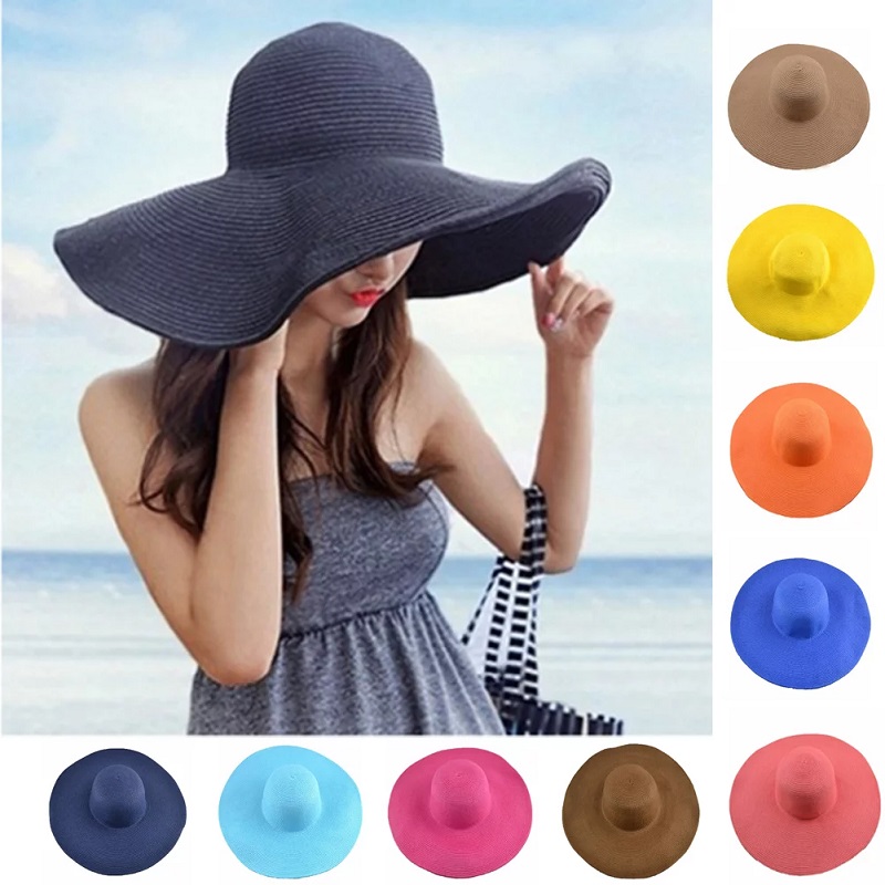 Women's Straw Hat Sun Hat Wide Brim Hat Summer Hat Floppy Beach Hat