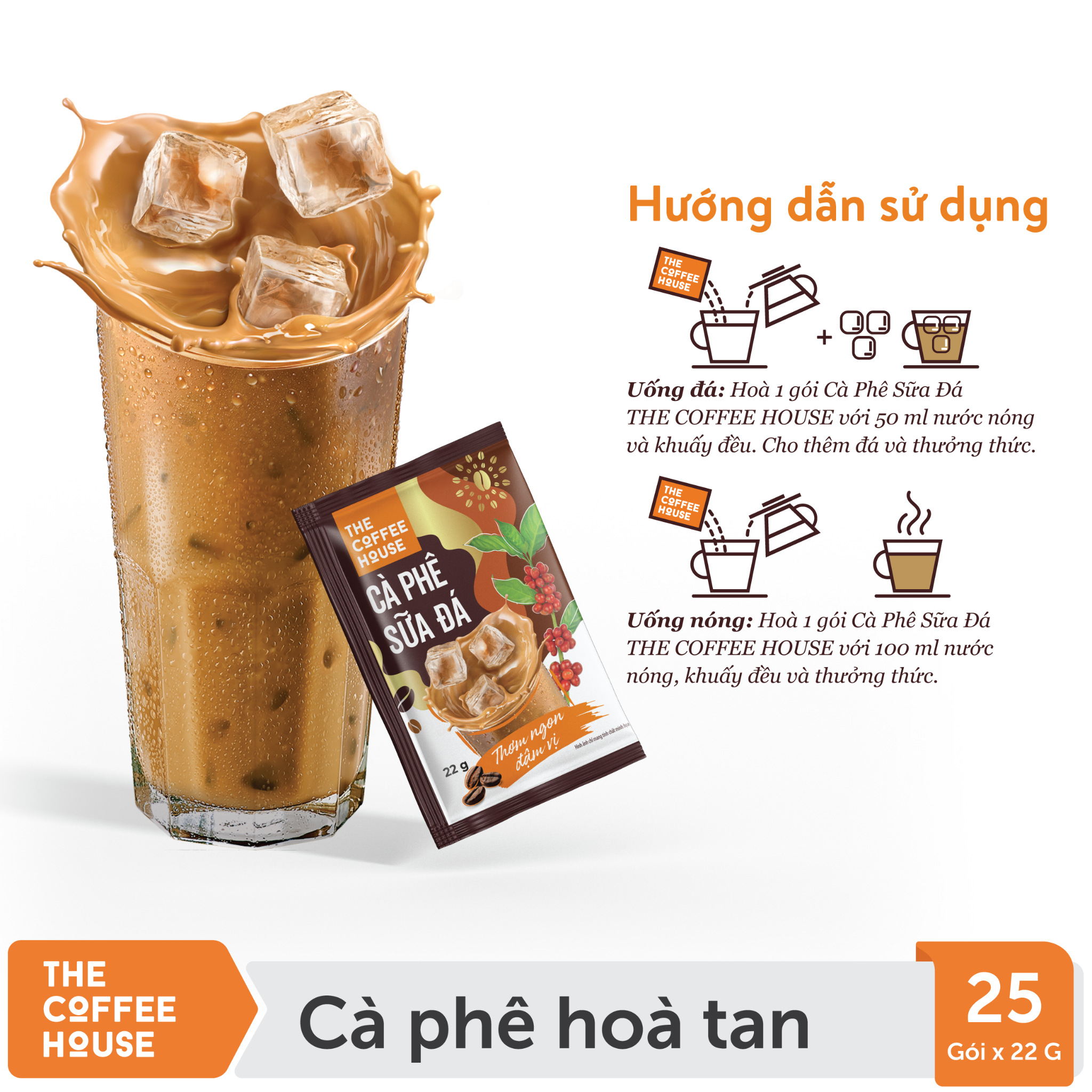Cà Phê Sữa Đá The Coffee House Bịch 25 Gói * 22G