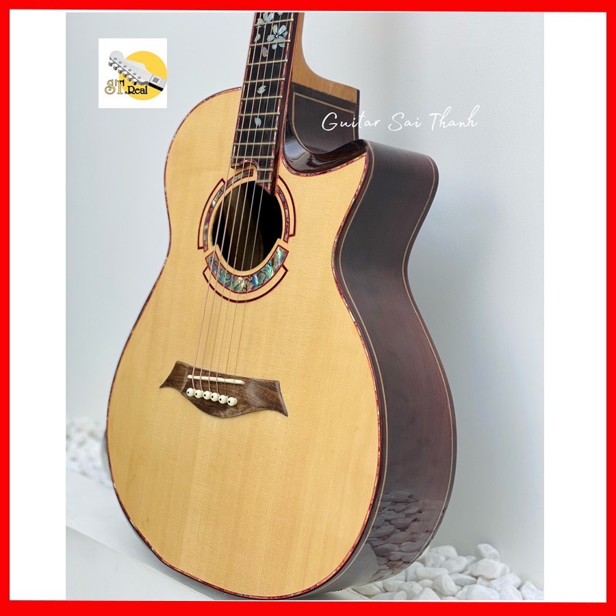 Đàn guitar custom cẩm ấn khảm xà cừ có lắp EQ ACF-5