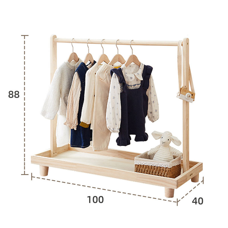 Bedroom baby hanger home baby floor storage rack solid wood kids storage rack kindergarten coat rack simple Wood