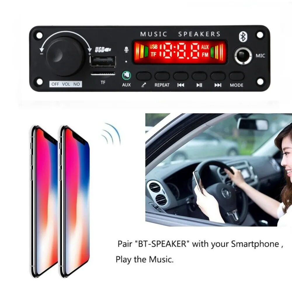 HLINKEY 2*75W Khuếch Đại Bluetooth Bảng Giải Mã 8V-26V 6.5Mm Microphone FM Đài Phát Thanh USB TF Xe MP3 Máy Nghe Nhạc Loa điều khiển âm lượng