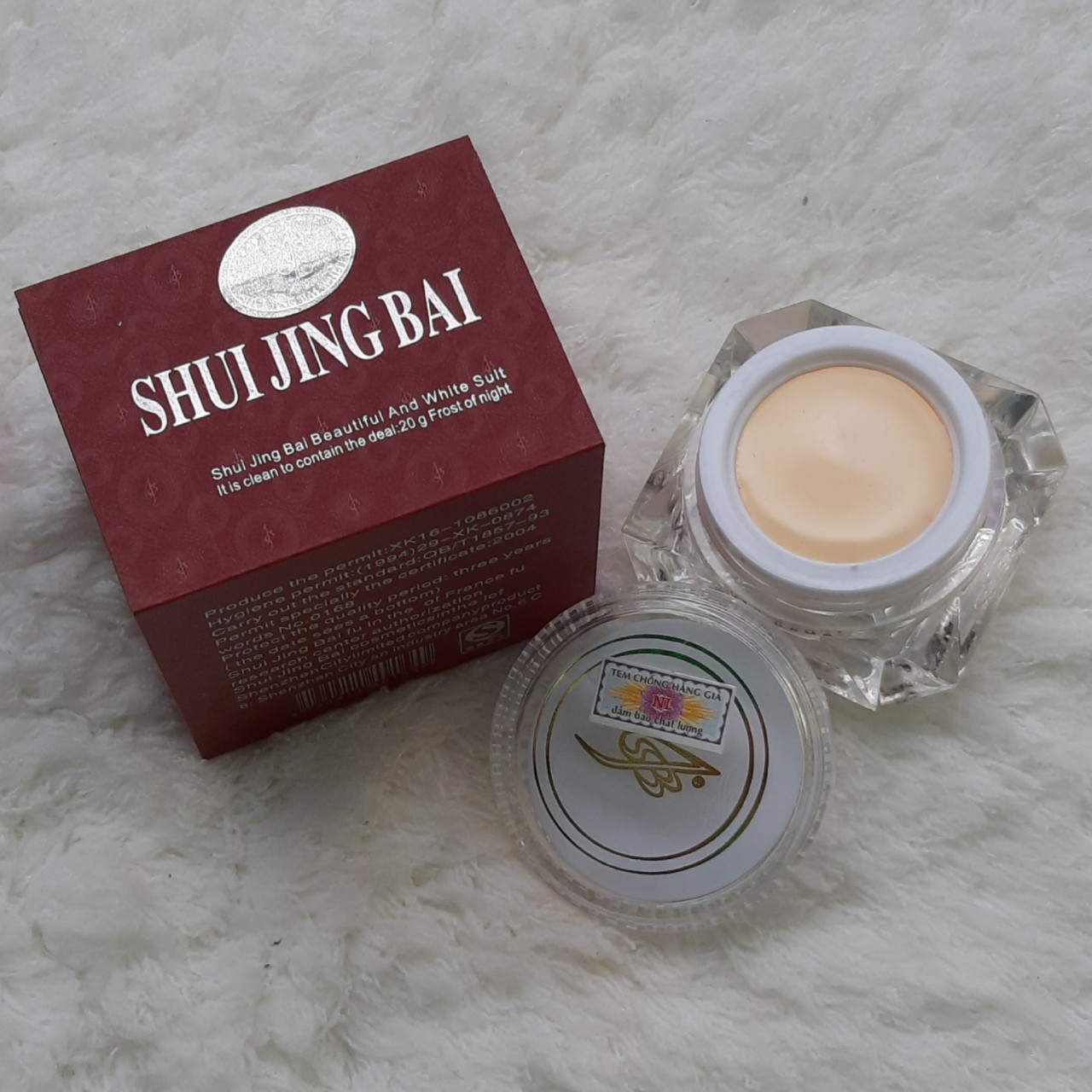 [Chuẩn Đài] Kem Dưỡng trắng mờ vết thâm mềm mịn da Shui Jing Bai 20g (Ngày)