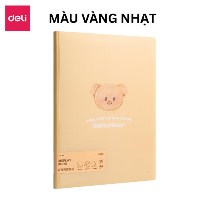 File Lá A4 BUTTER BEAR Deli Túi Đựng Tài Liệu 30/40 Tờ Họa Tiết Đáng Yêu Bảo Quản Giấy Tờ Chất Liệu Cao Cấp - Hình ảnh 9