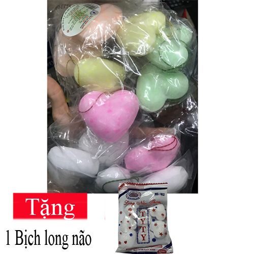 Long não thơm hình trái tim có dây treo bịch 12 cái Tặng 1 bịch long não 20g khử mùi, xua đuổi chuột, côn trùng, kiến, gián - băng phiến