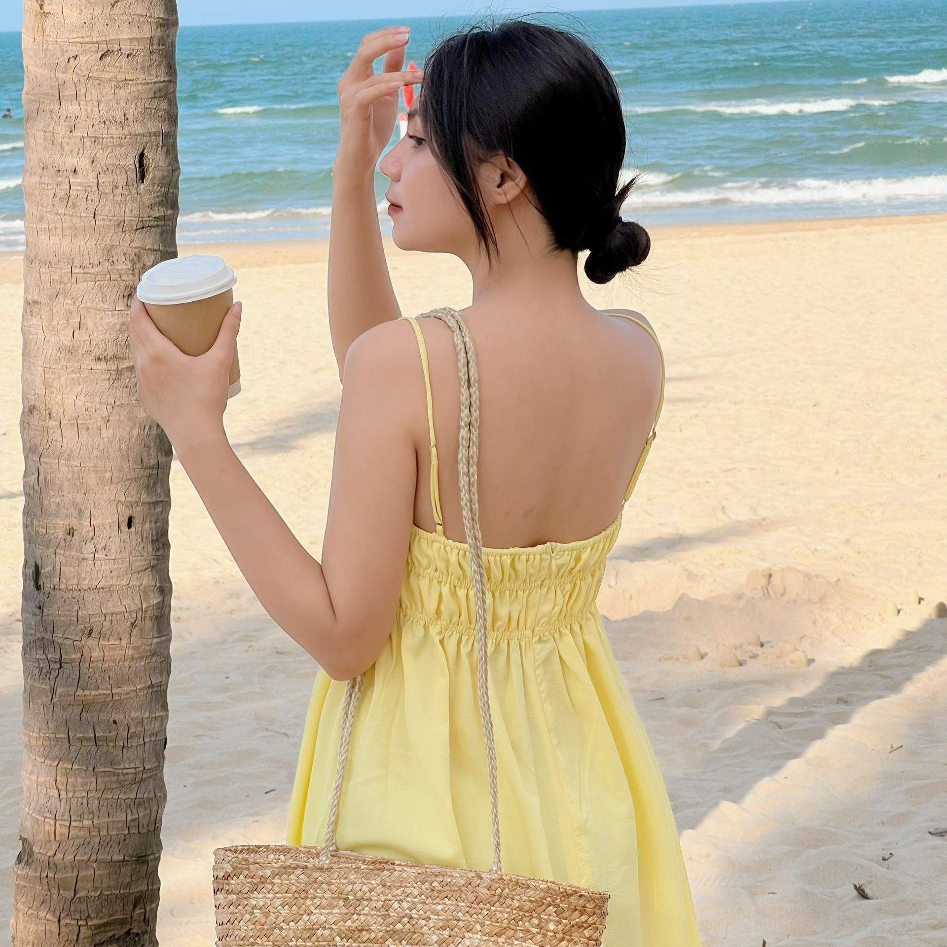 Đầm CECY - Đầm 2 dây rút ngực form rộng