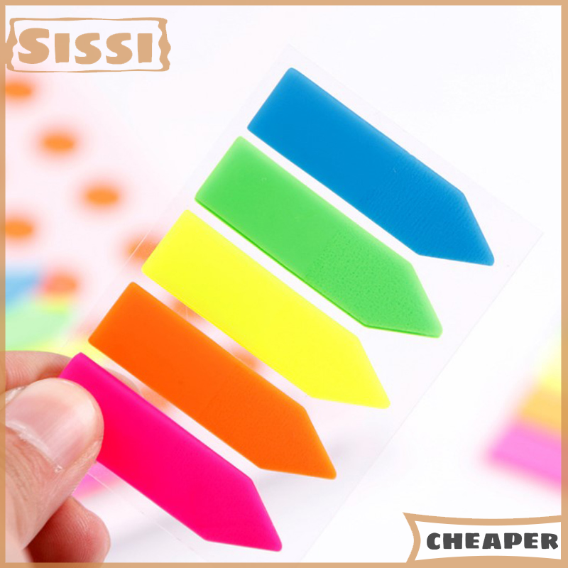 Sissi 100 Sheets Arrow Shape Fluorescent paper Self Adhesive Memo Pad Sticky Notes