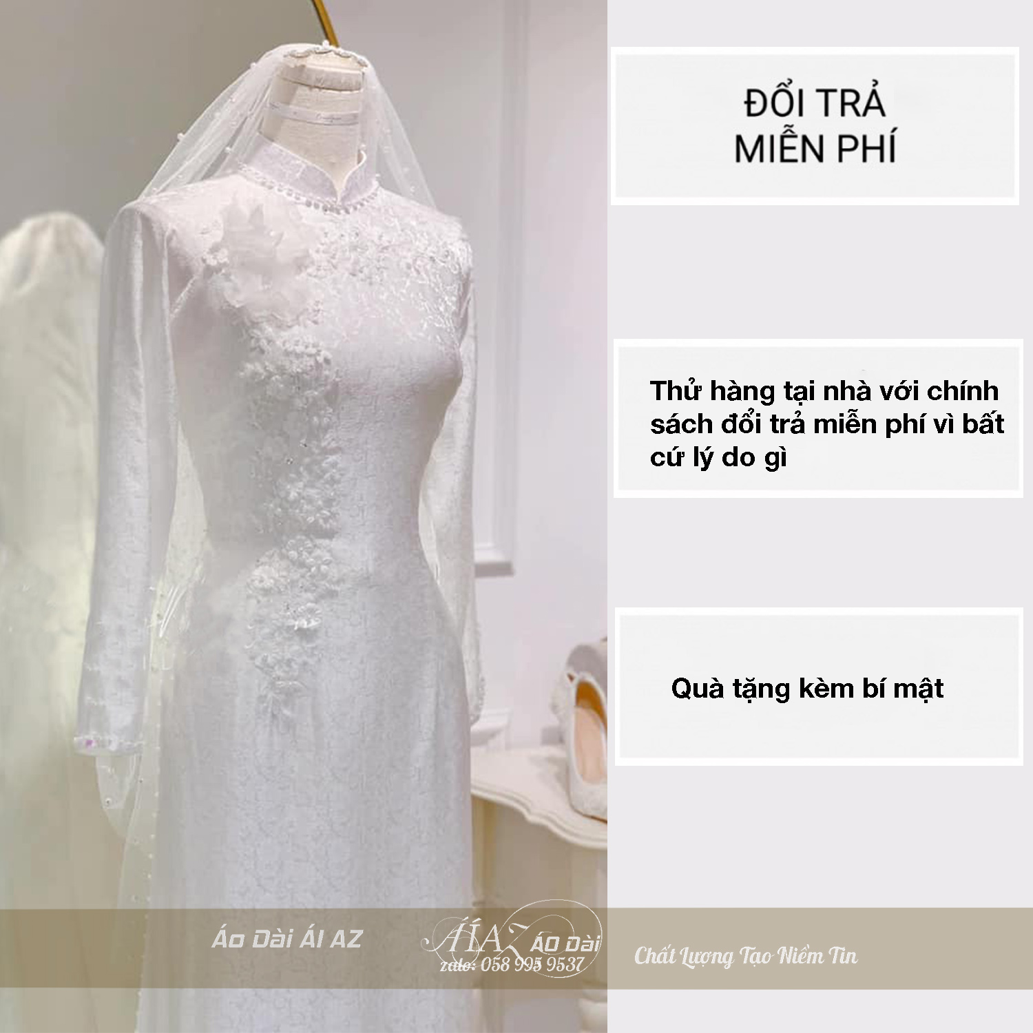 Áo Dài Cô Dâu Cưới Hỏi D6
