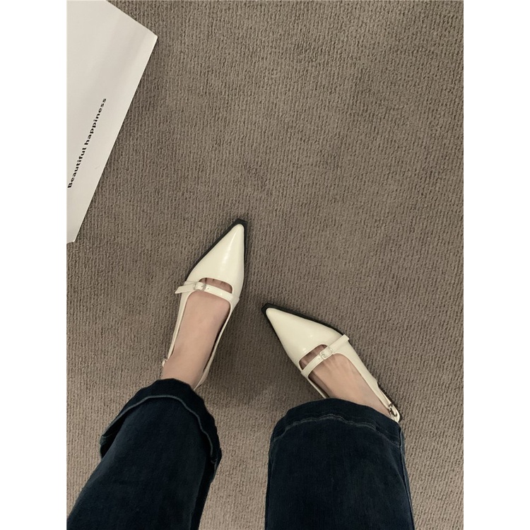 Giày Sandal Đế Thấp Mũi Nhọn Thời Trang Dành Cho Nữ
