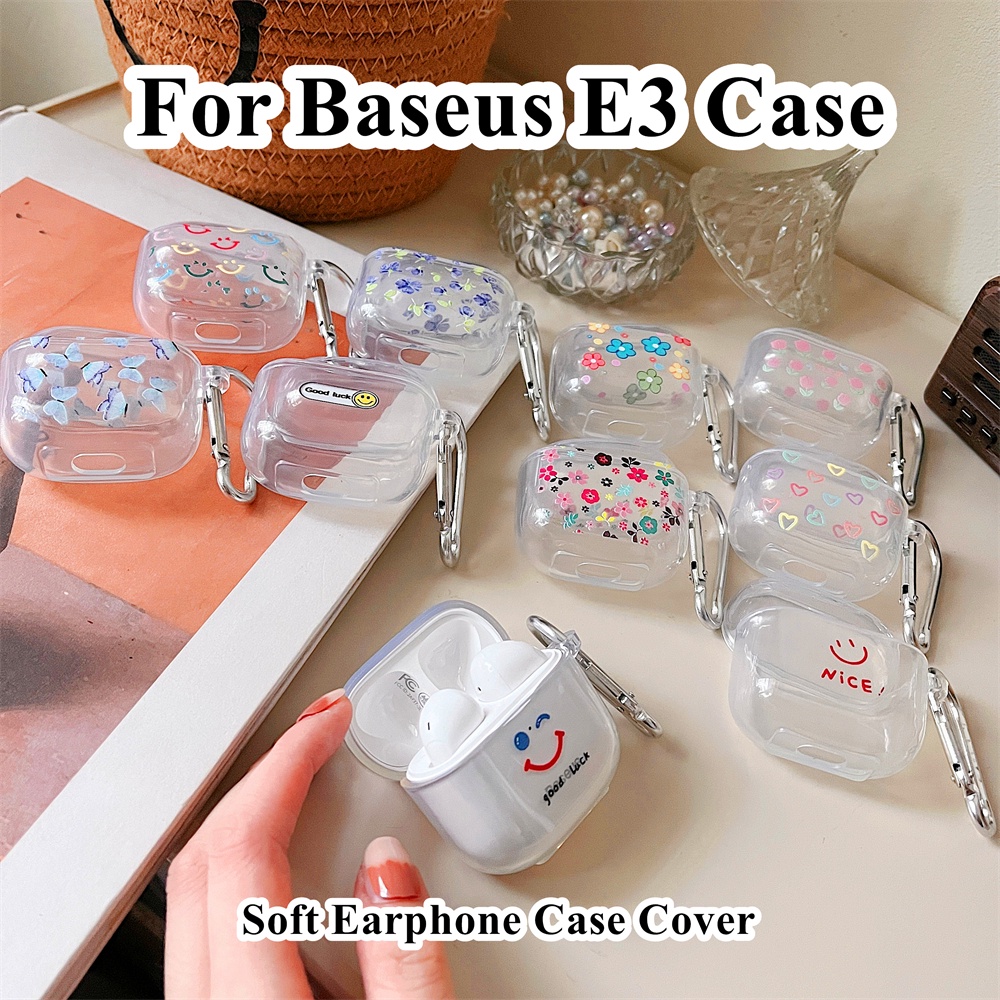 READY STOCK!  For Baseus E3 Case Colorful love heart pattern for Baseus E3 Casing Soft Earphone Case Cover