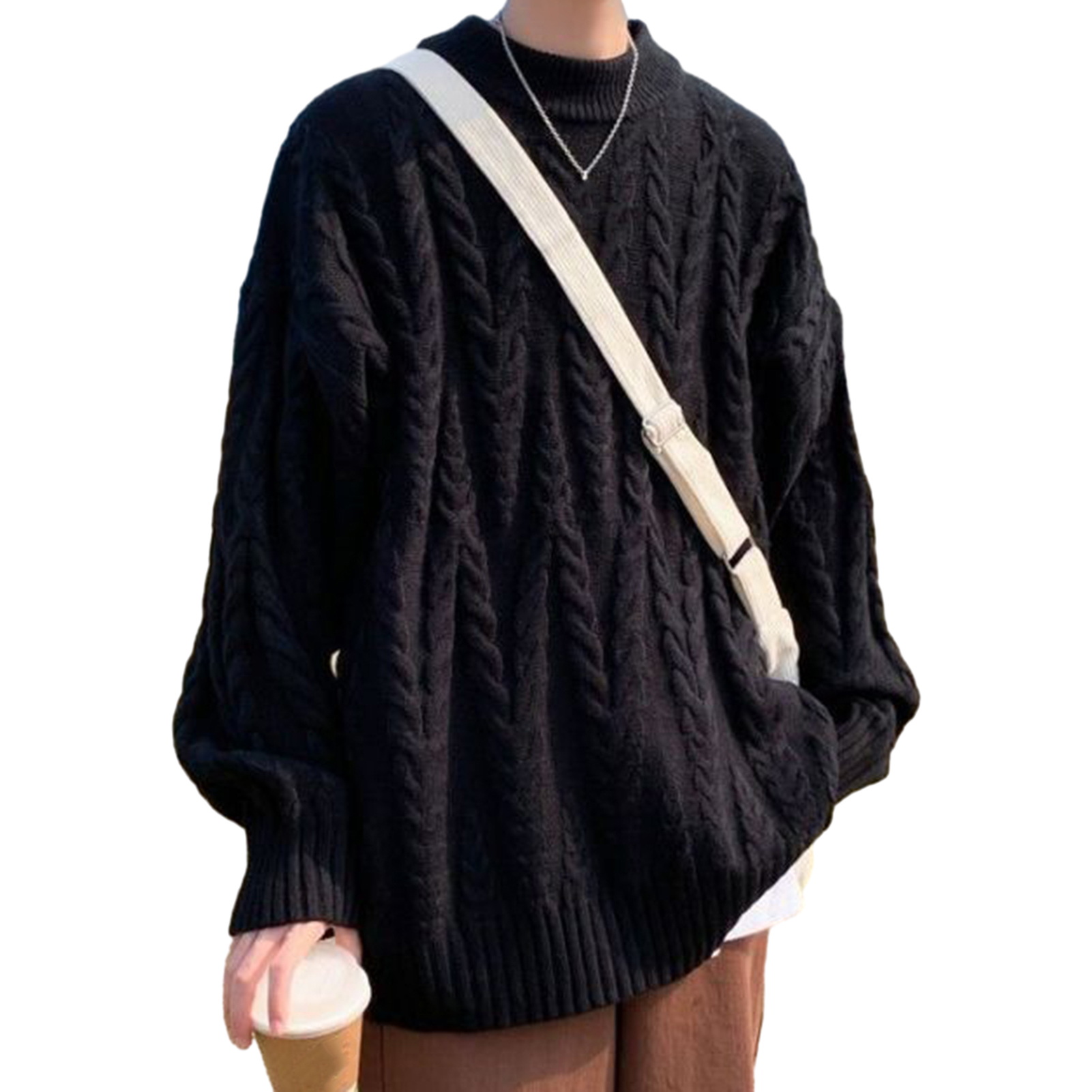 Tina Cozy Winterpullover Herren Langarmpullover Herren Winterpullover Loose Fit Strickpullover für Modebegeisterte366_voghion.com