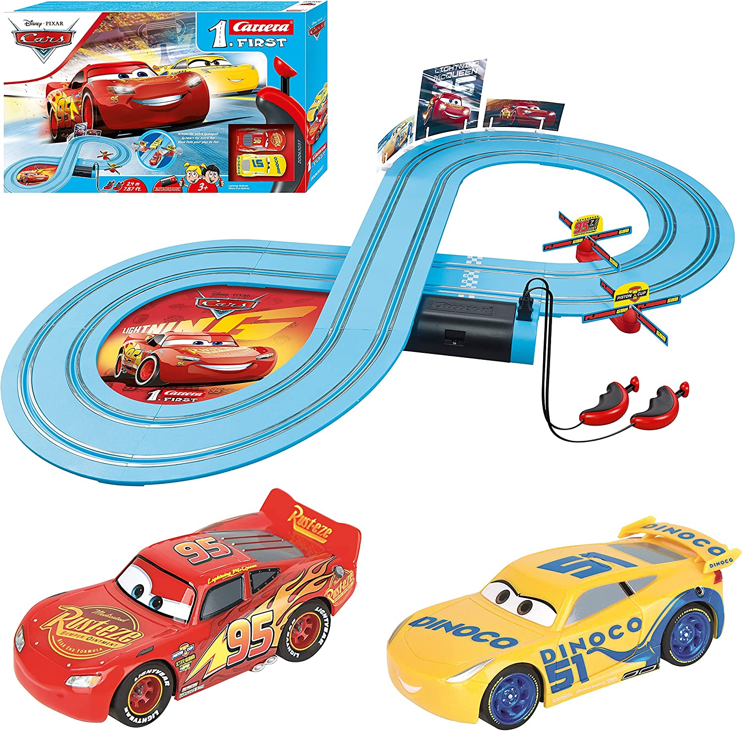 Carrera First Disney Pixar Cars Mario Slot Car Race Track