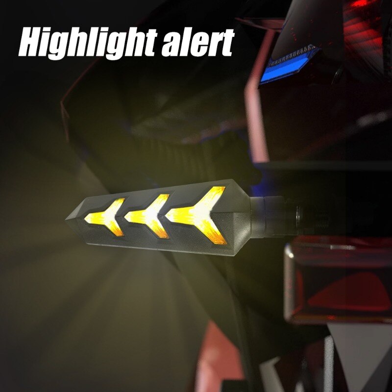 2PCS Motorcycle 3LED Turn Indicator Light Motorcycle Modified Bendable Flow Turn Signal Light