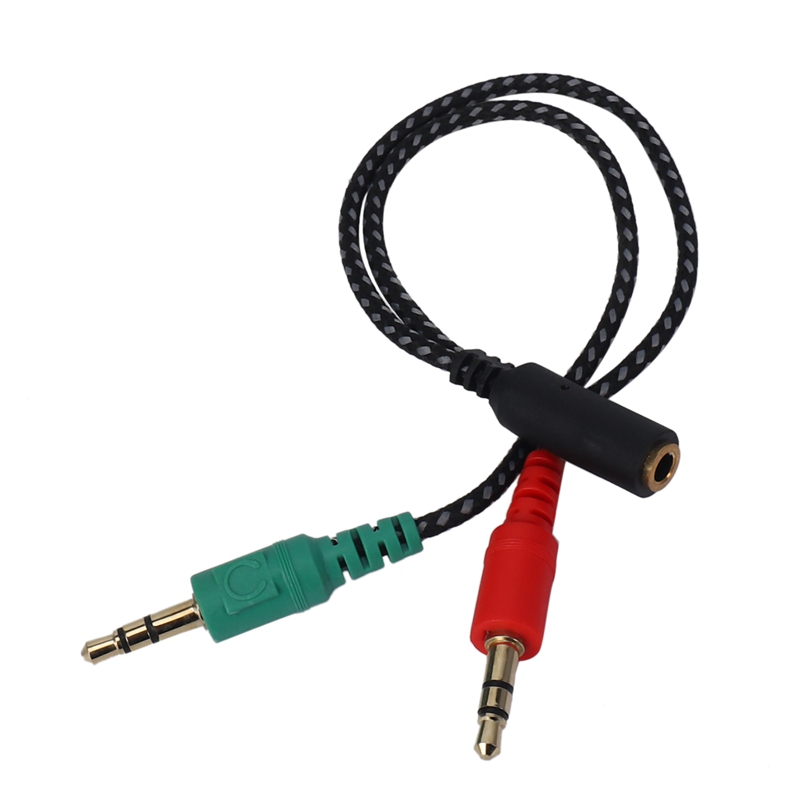 Headphone Splitter for Computer, Earphone Adapter for PC Audio & Mic, 3.5mm Female to .5mm Male