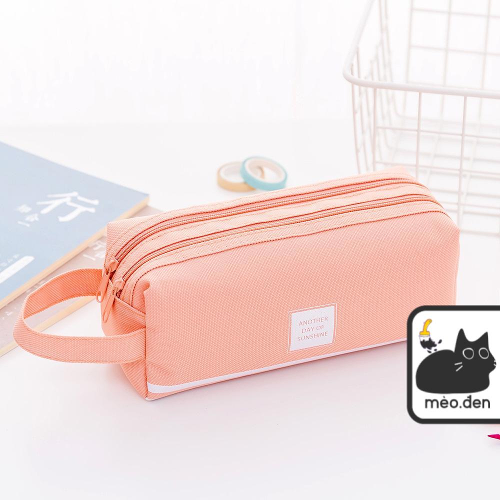 Túi Đựng Bút 2 Ngăn Bằng Bằng Vải Cho Học Sinh Sinh Viên - Hoạ Cụ Hakuart