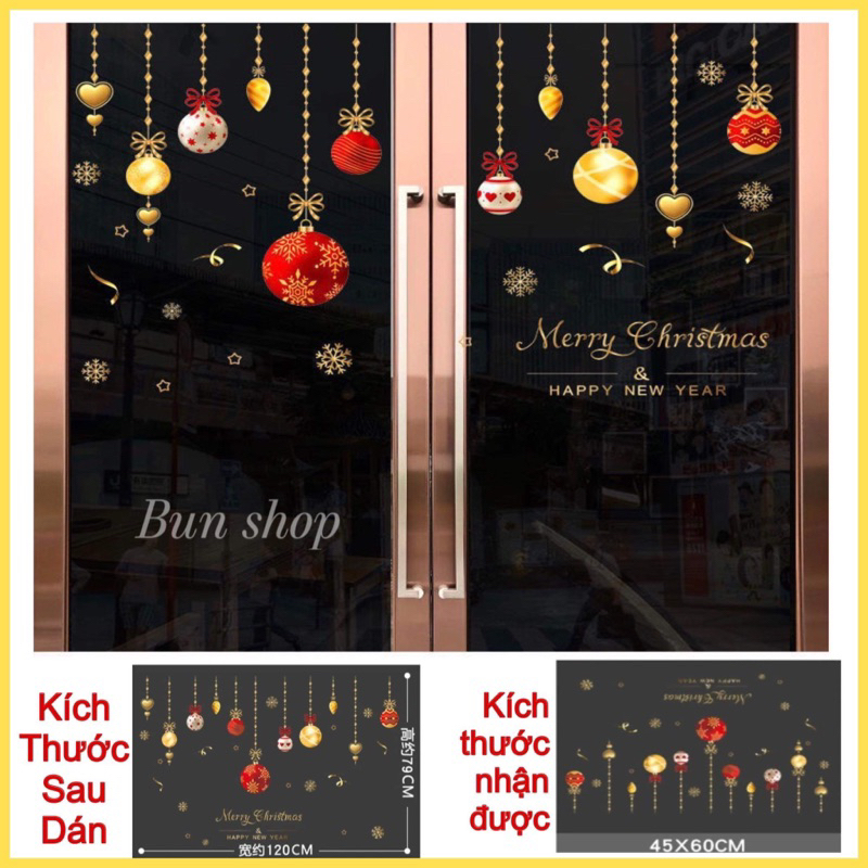 Decal Noel 2024  dán kính hít tĩnh tiện( ko keo) [ nhiều mẫu]