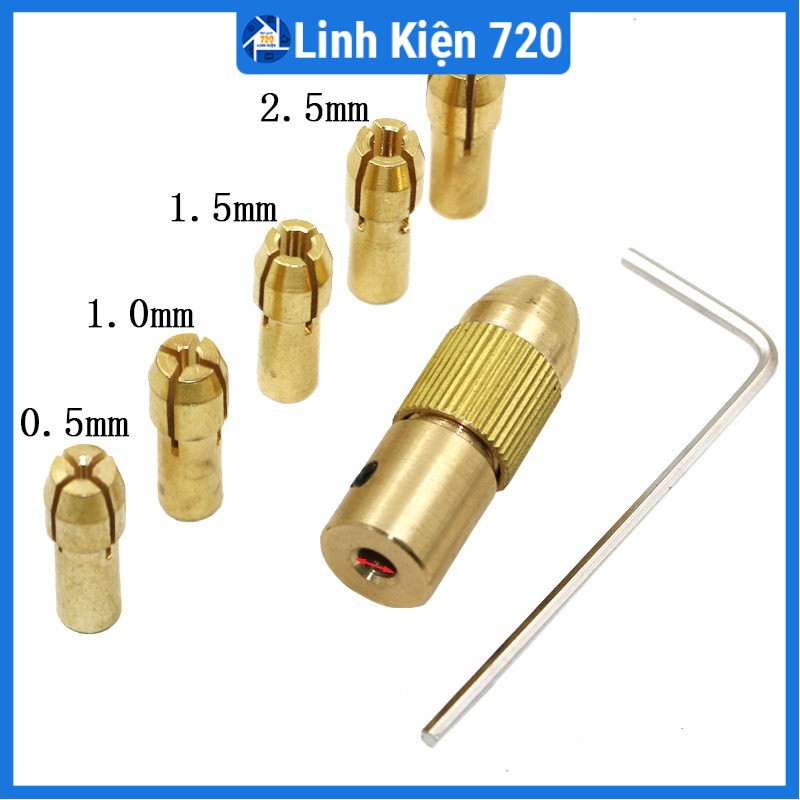 Combo 10 đầu kẹp mũi khoan lỗ trục 2.3mm/3.17mm