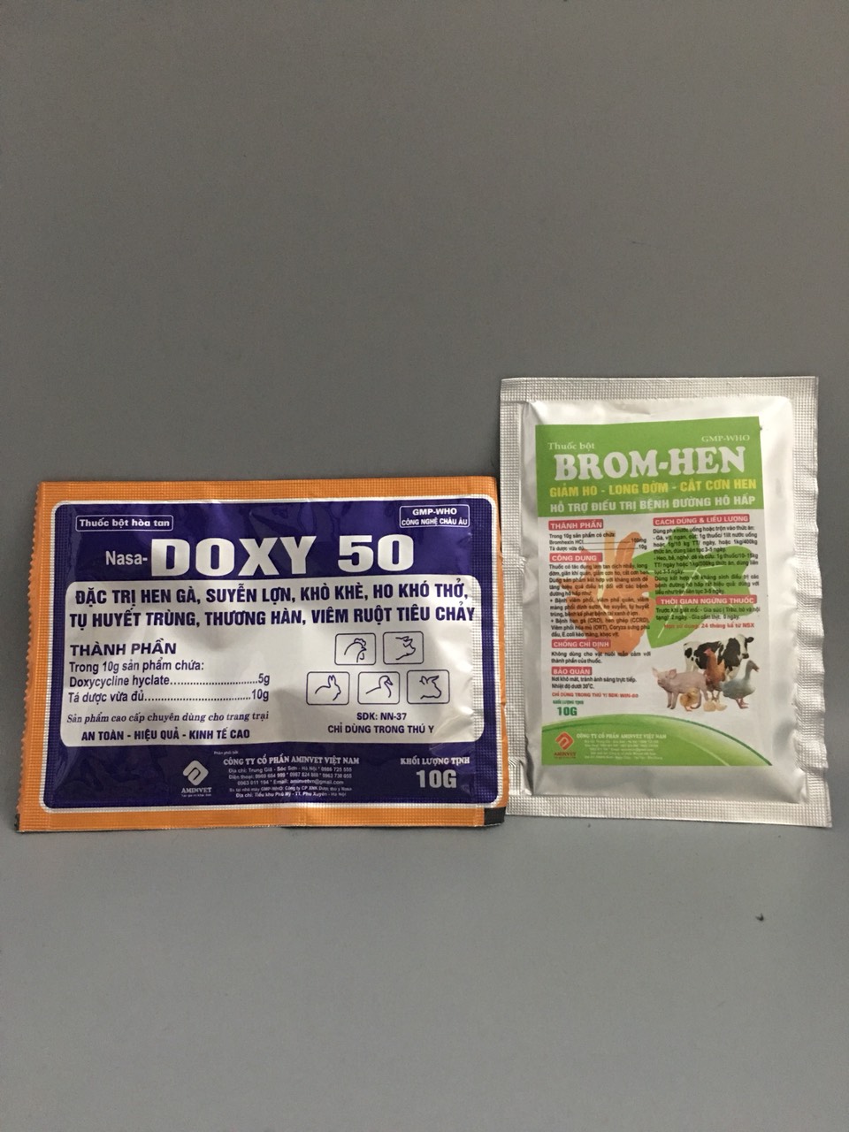 Combo hen khẹc cho gà, vịt, chim doxy 50 + brom