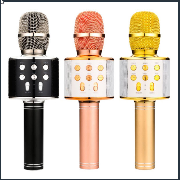 Mic hát karaoke kèm loa bluetooth ws-858 đa năng - mic hát karaoke kèm loa bluetooth ws-858 đa n