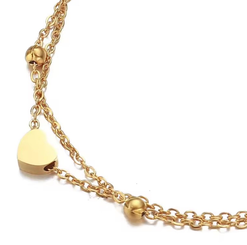 Women's Anklet Bohemian Layered Heart Anklet 2025 Summer Beach Anklets On Foot Ankle Bracelets For Women Leg Chain. 