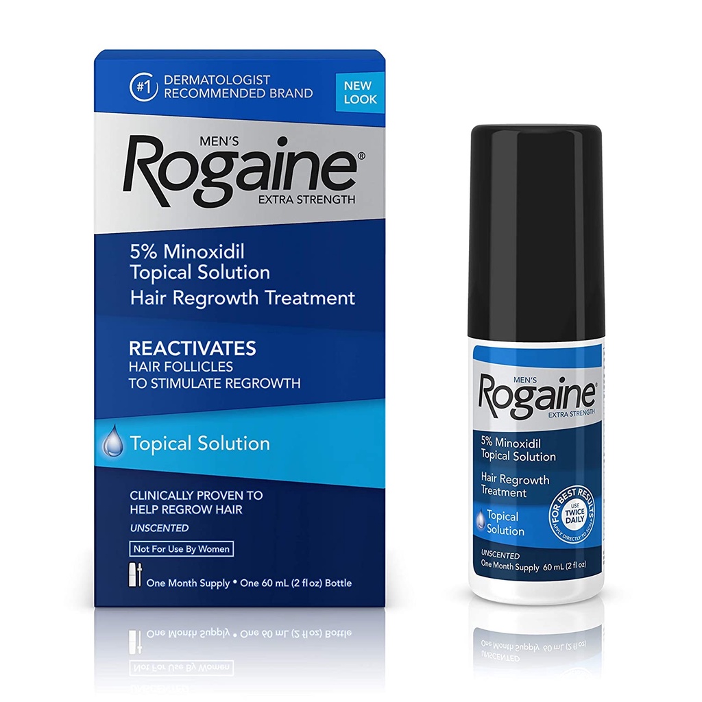 Dung Dịch mọc râu, tóc nam Rogaine 5% Minoxidil Extra Strength 60ml ( lẻ )