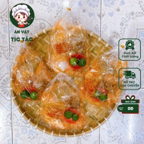 Bánh tráng ớt phơi sương trộn muối tôm nhuyễn sa tế tắc hành phi thơm ngon cay cay
