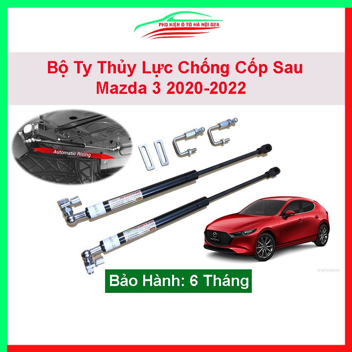 Bộ 2 ty thủy lực mở cốp ô tô Mazda 3 2020-2022 tự động, ben hơi trợ nâng, chống cốp sau xe kèm phụ kiện lắp
