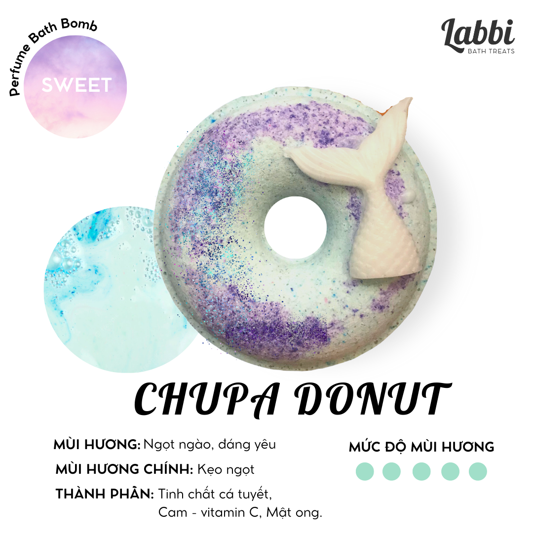 Chupa donut bath bomb / viên sủi bồn tắm / bom tắm / viên thả bồn tắm / bathbomb