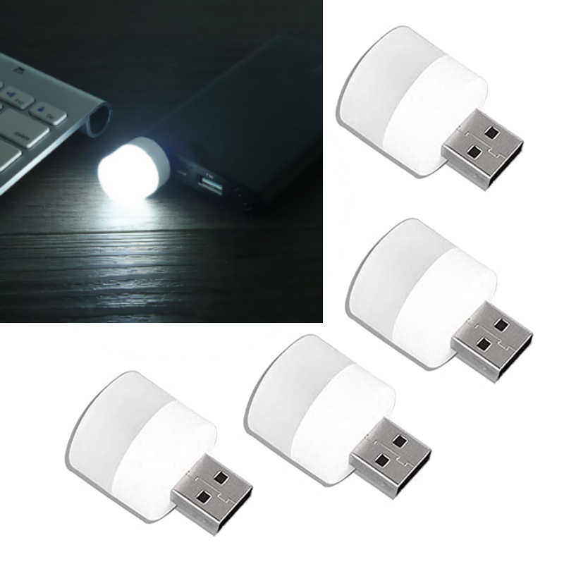 1PC USB Mini đèn ban đêm màu trắng ấm bảo vệ mắt Đèn đọc sách Phích cắm USB máy tính sạc di động đèn LED sạc đèn ngủ