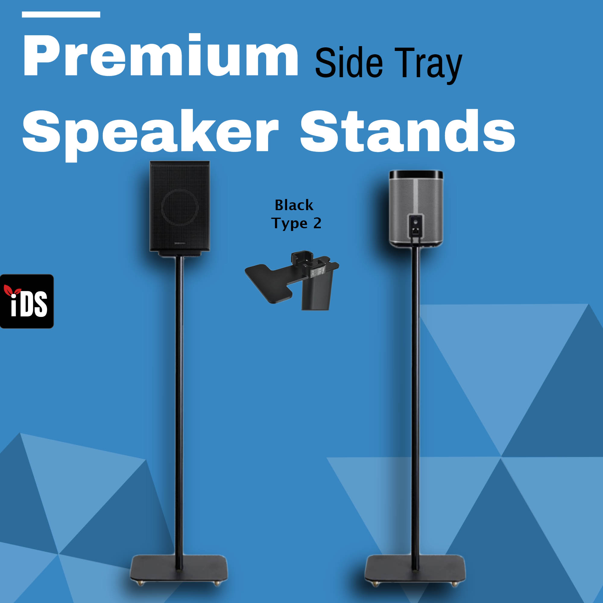 Speaker stand side bottom mount Cable management pole Rear Satellite