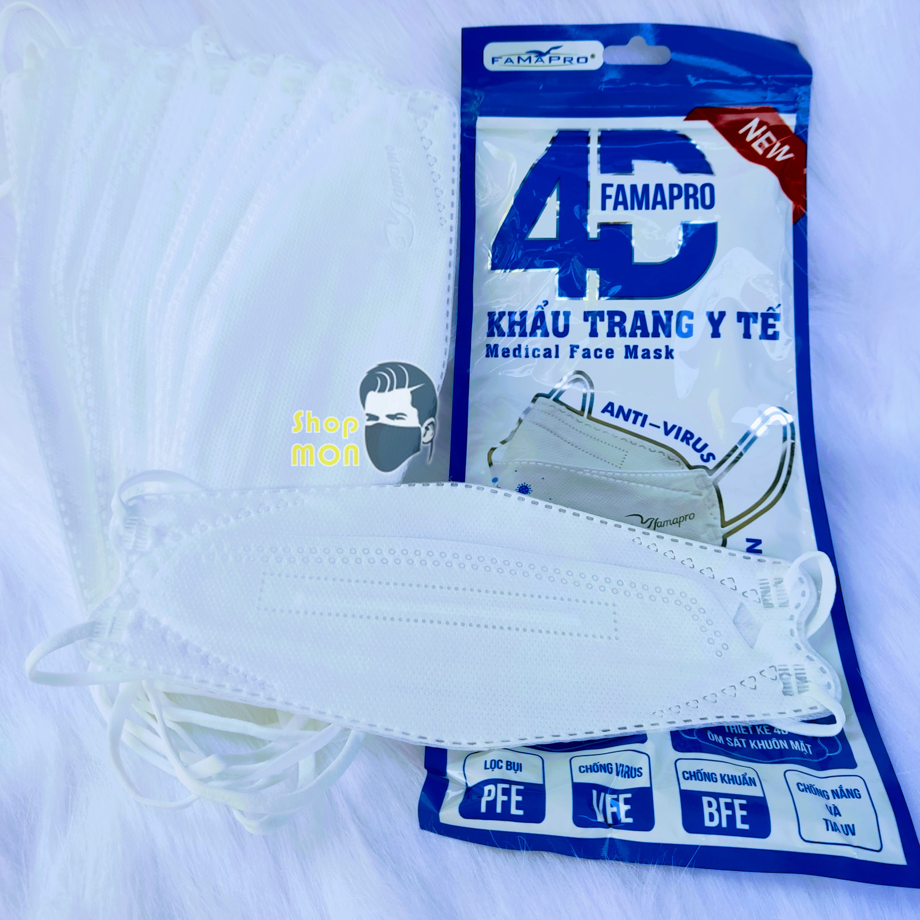 COMBO 100cái  KHẨU TRANG 4D FAMAPRO