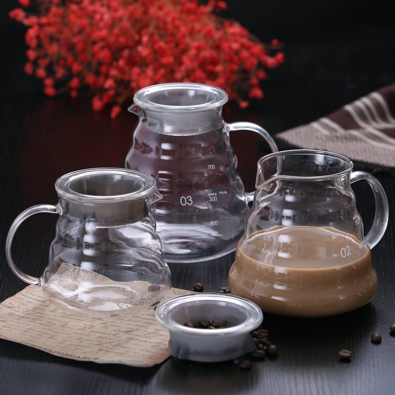 Bình đựng trà. cà phê thủy tinh 600ml có nắp đậy  Dụng cụ pha chế