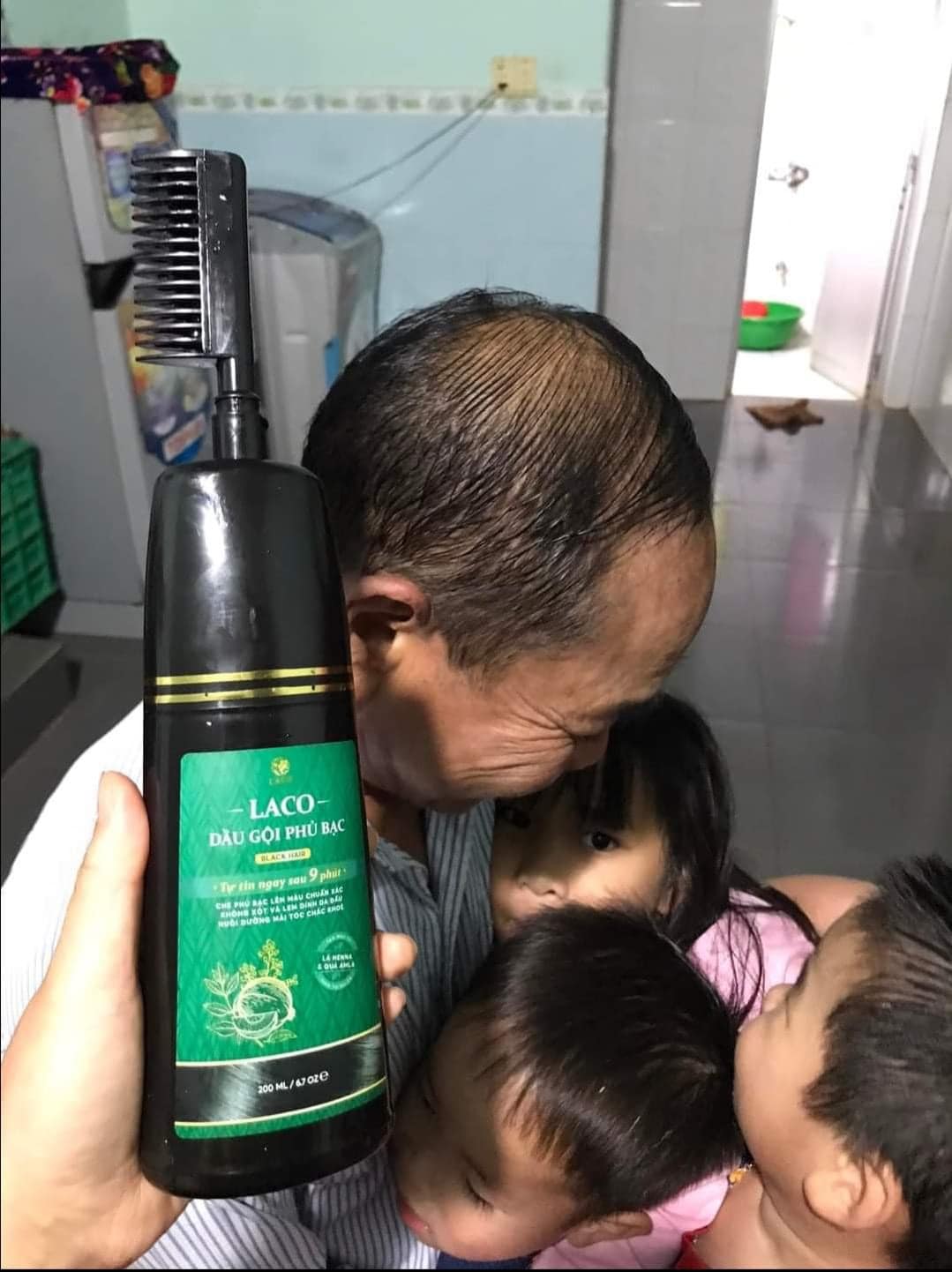 Dầu Gội Phủ Bạc Laco, Làm Đen Tóc chỉ sau 9 phút