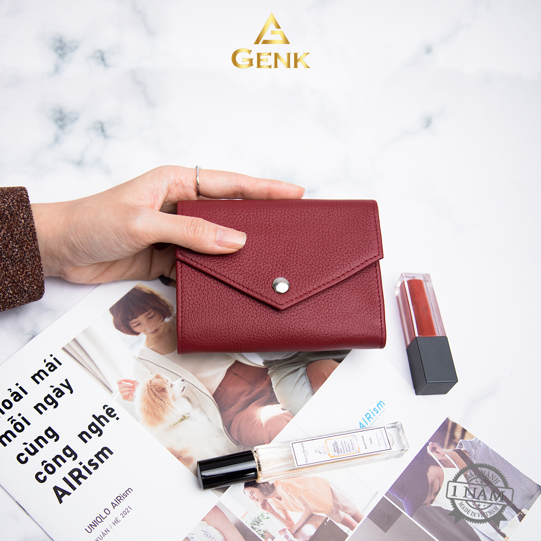 Ví Da Nữ Mini Cầm Tay Gập 3 Genk - GBW01