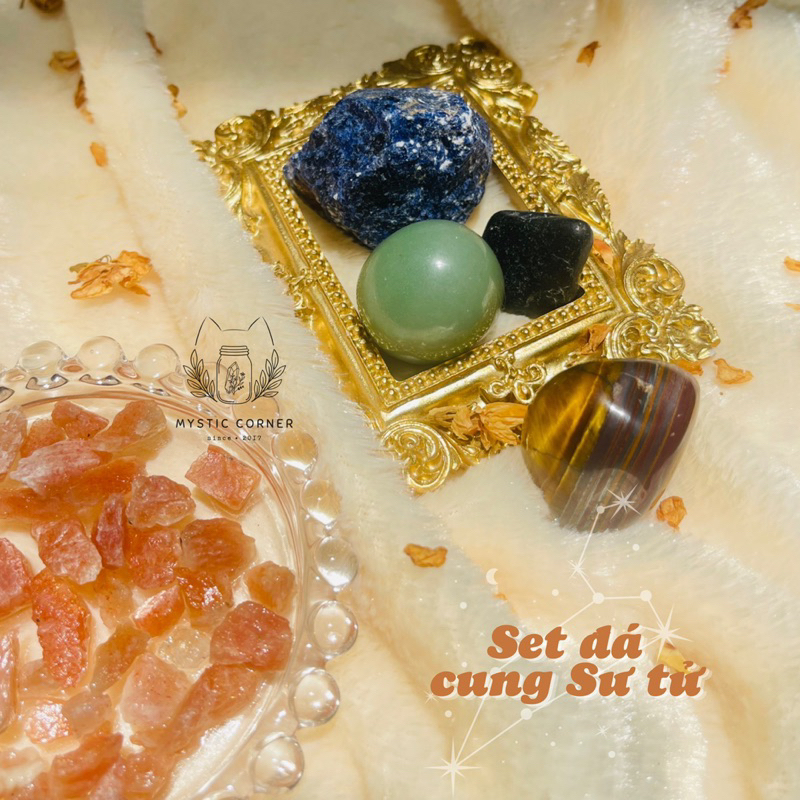 Set đá may mắn cho Sư Tử, đá thanh tẩy bài Tarot, đá thạch anh, đá phong thuỷ