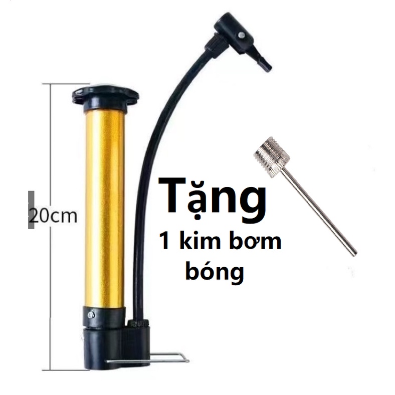 Bơm mini cầm tay đa năng, bơm bóng đá bóng rổ bóng chuyền...xe đạp, phao, nhỏ gọn tặng kèm kim bơm bóng