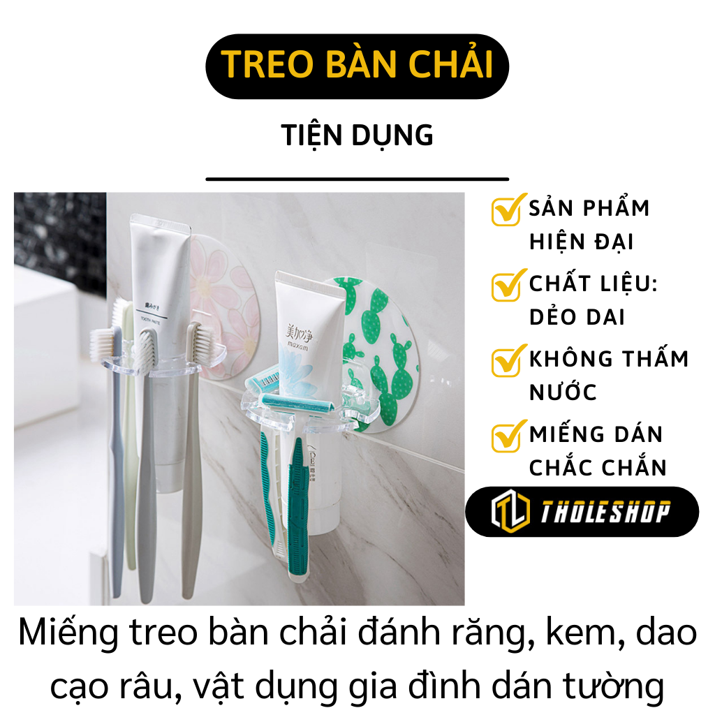 Giá đỡ treo dao cạo râu - Miếng dán tường treo bàn chải đánh răng, dao cạo râu, sửa rửa mặt đa năng, tiết kiệm không gian