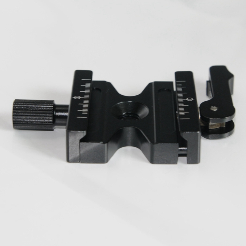 Double Lock Mounting Plate Clamp Quick Release Plate Clamp Adjustable Knob Adapter for Arca Swiss Tripod Ball Head QJ-06