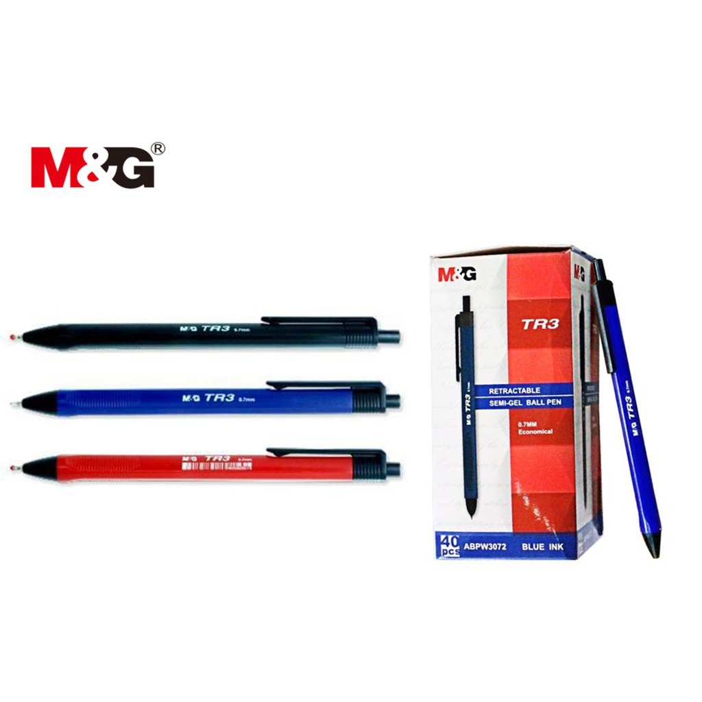 Bút Bi M&G TR3 (xanh,đỏ,đen) siêu trơn, đều mực